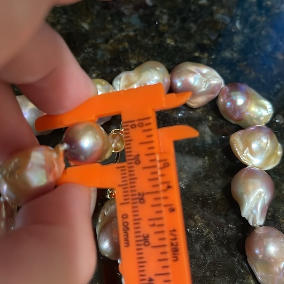 Irregular Genuine Natural Large Baroque FreshWater Pearl Choker Chunky 16” - Picture 7 of 11